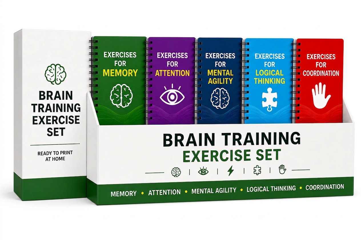 Brain Training Exercise Set — 5 workbooks